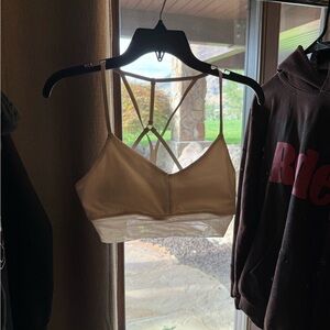ALO Yoga Cream Strappy Bra